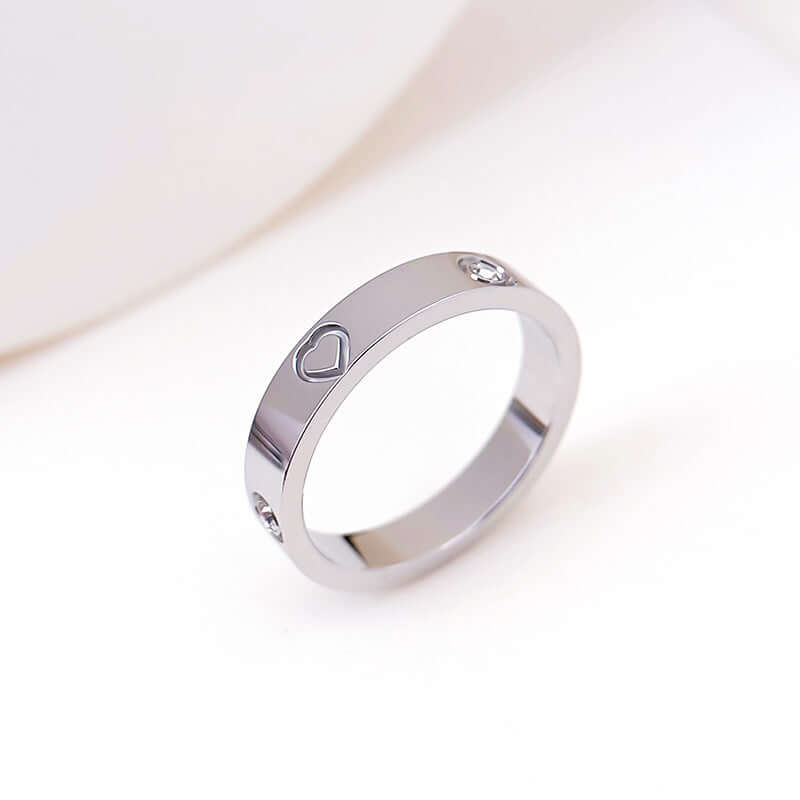 Rhinestone Titanium Steel Bracelet Ring - Stylish Accessory