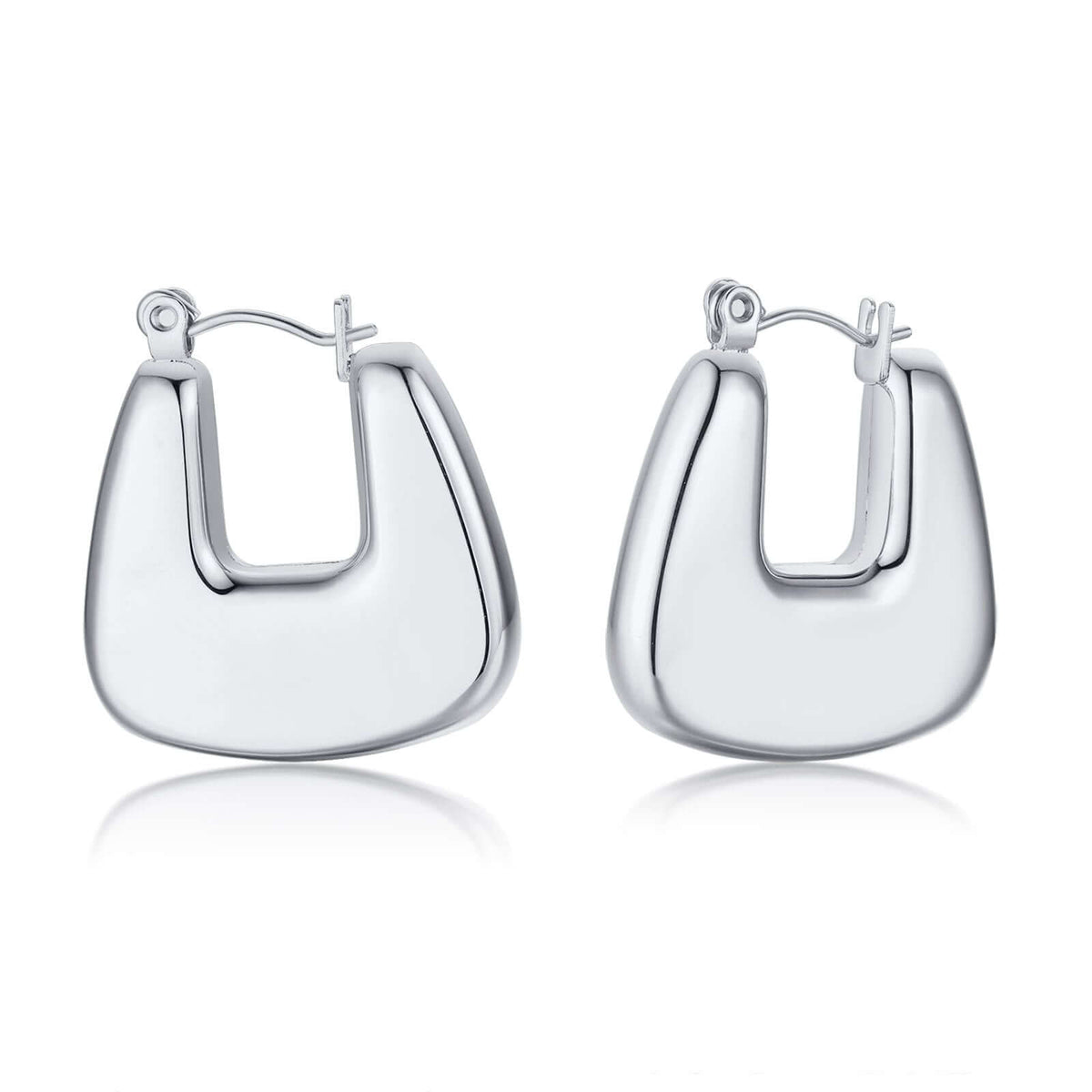 Stainless Steel Hollow Hoop Earrings for Women