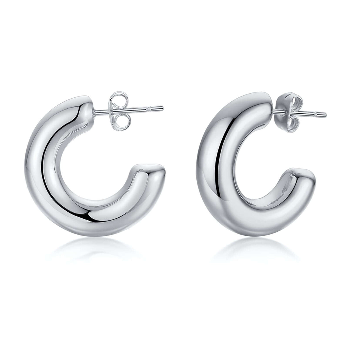 Stainless Steel Hollow Hoop Earrings for Women