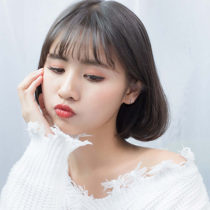 S925 Silver Round Hoop Earrings - Elegant Circular Ear Clips