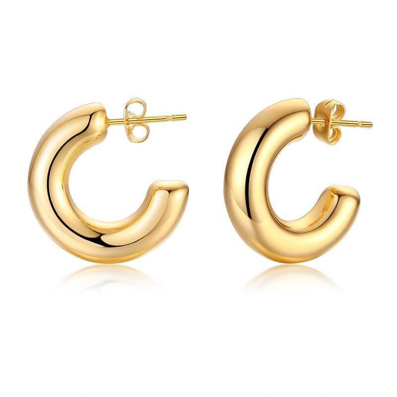 Stainless Steel Hollow Hoop Earrings for Women