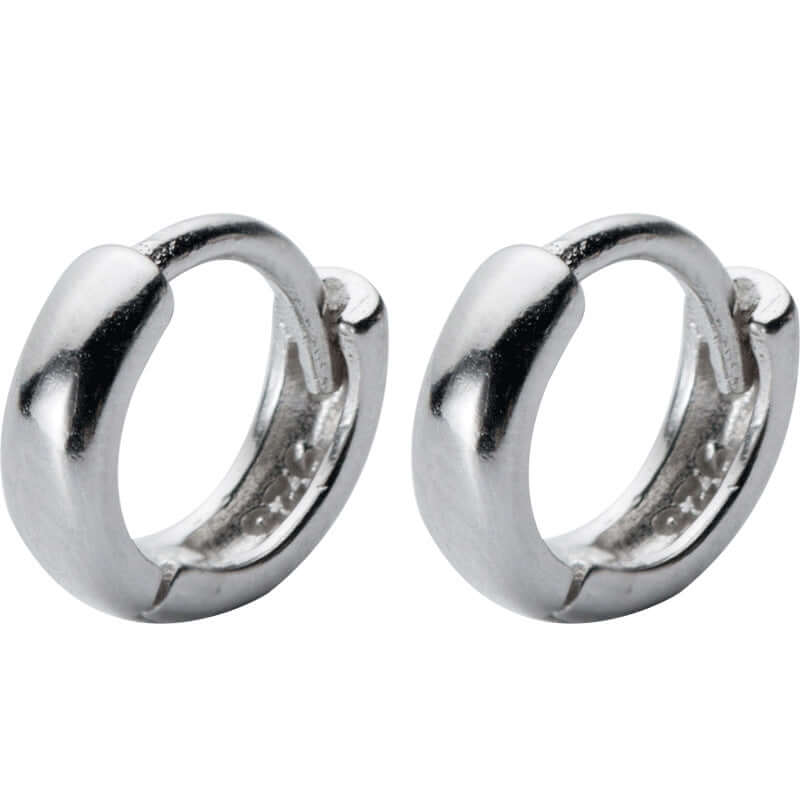 S925 silver round hoop earrings, circular ear clips with a polished finish, elegant style, inner length 14.6mm.