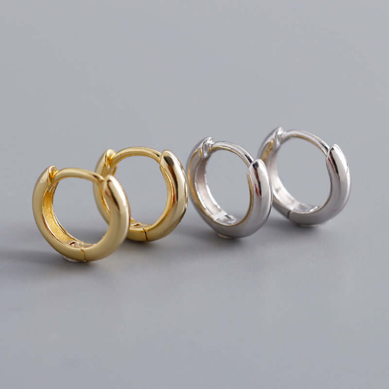 S925 Silver Round Hoop Earrings - Elegant Circular Ear Clips