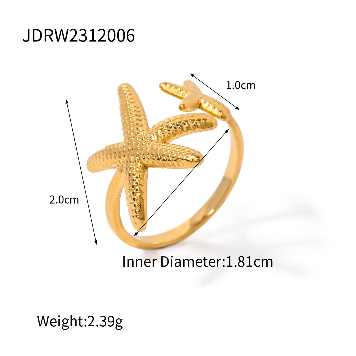 Stainless Steel Rings 18k Gold