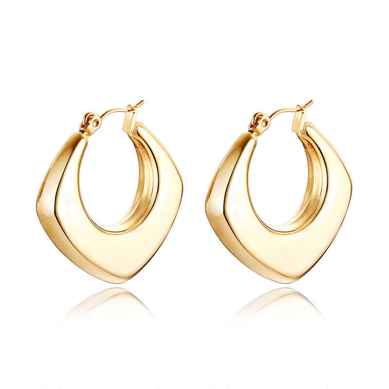 Stainless Steel Hollow Hoop Earrings for Women