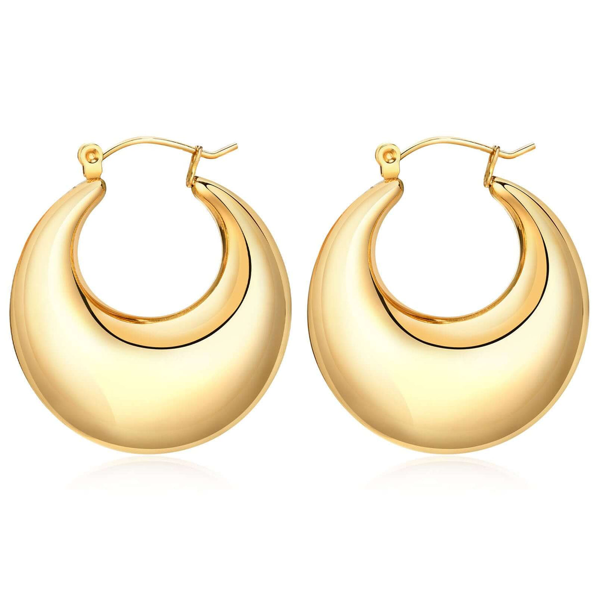 Stainless Steel Hollow Hoop Earrings for Women