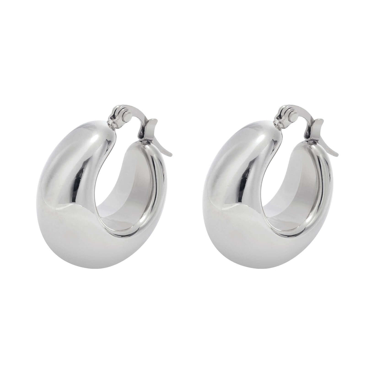 Stainless Steel Hollow Hoop Earrings for Women