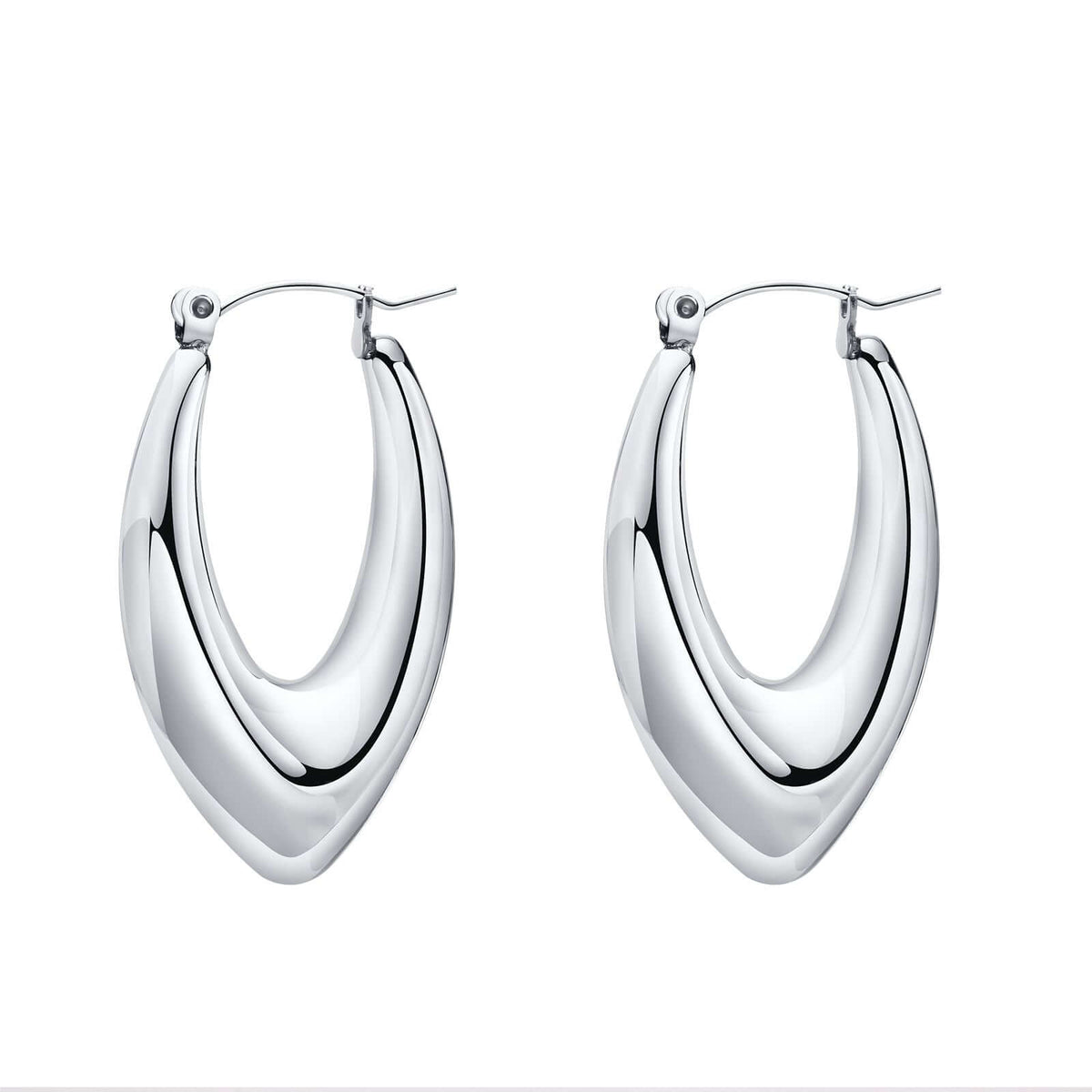 Stainless Steel Hollow Hoop Earrings for Women
