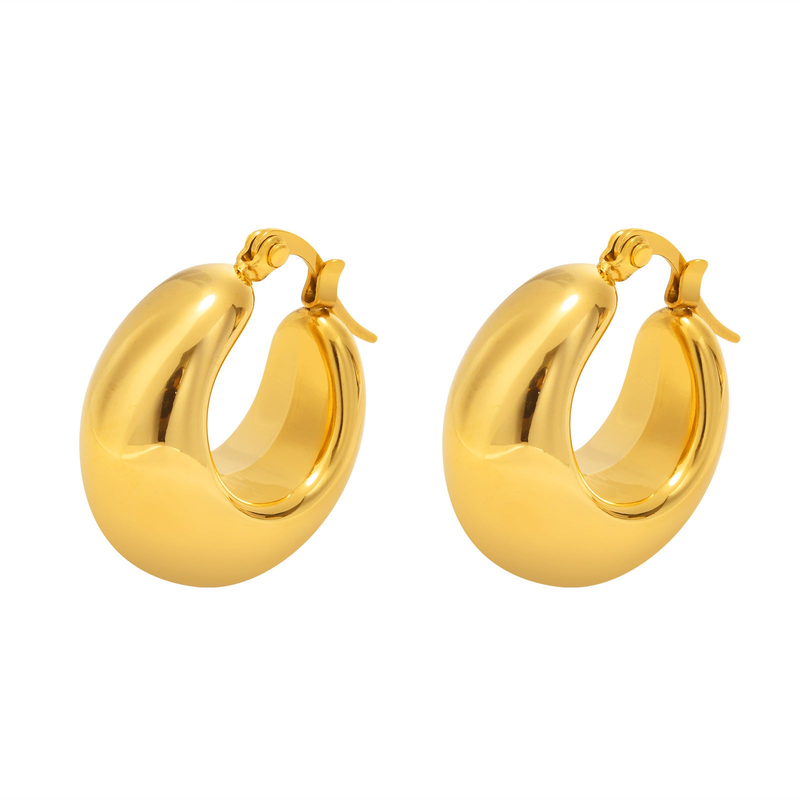 Stainless Steel Hollow Hoop Earrings for Women