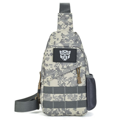 Travel Leisure Cycling Backpack Shoulder Bag in digital camouflage design, ideal for outdoor adventures.