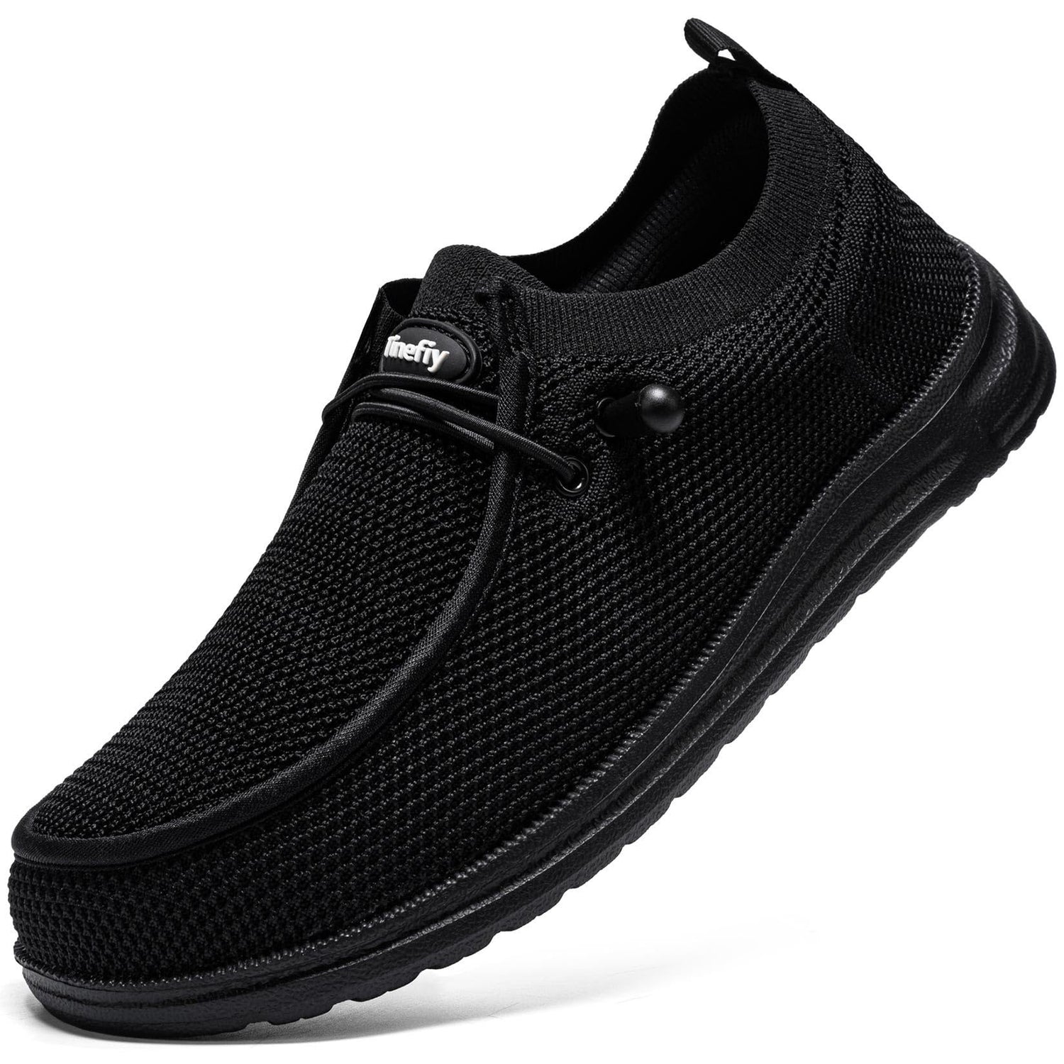 Tinefiy lightweight steel toe shoes for women in black, slip-on design, comfortable and puncture-proof, size 5.