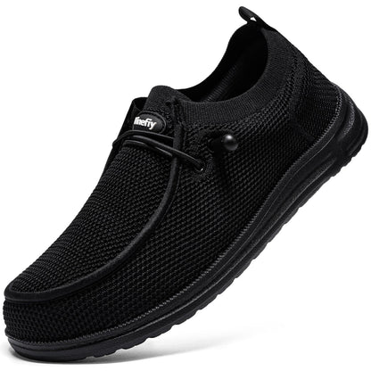 Tinefiy lightweight steel toe shoes for women in black, slip-on design, comfortable and puncture-proof, size 5.