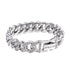 Iced out stainless steel cuban link bracelet for men, 8-inch silver thick chain with bling diamonds from APaztip.