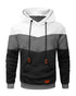 INDANSMER Mens Hoodies Sweatshirt with Kangaroo Pocket Novelty Color Block Pullover Hoodies Casual Long Sleeve Hooded Drawstring Sweatshirts Black.