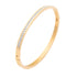 Stainless steel diamond bracelet in gold featuring a single row of diamond detail, size 53x64mm.