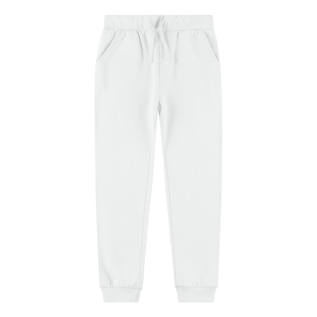 Kid Nation boys fleece sweatpants with pockets, unisex soft fleece kids jogger in white XL, perfect for casual wear.