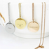 Personalized stainless steel clavicle chain featuring engraved names Emma, Olivia, and Isabella on silver, gold, and rose gold pendants.