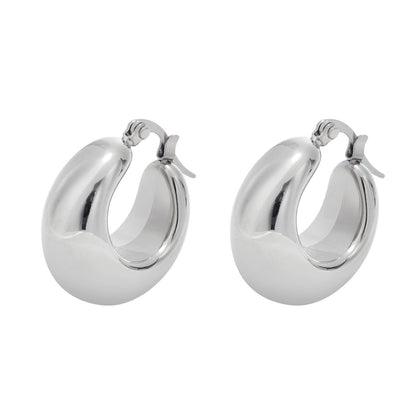 Stainless Steel Hollow Hoop Earrings for Women